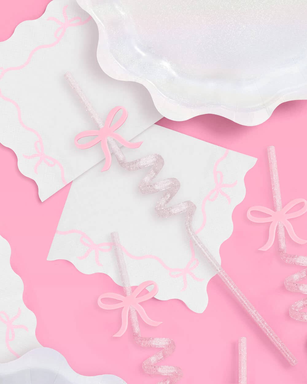 xo, Fetti - Wholesale Drinking Straw - Bow Reusable Glitter- 12 Straws | pink glitter, drinkware3
