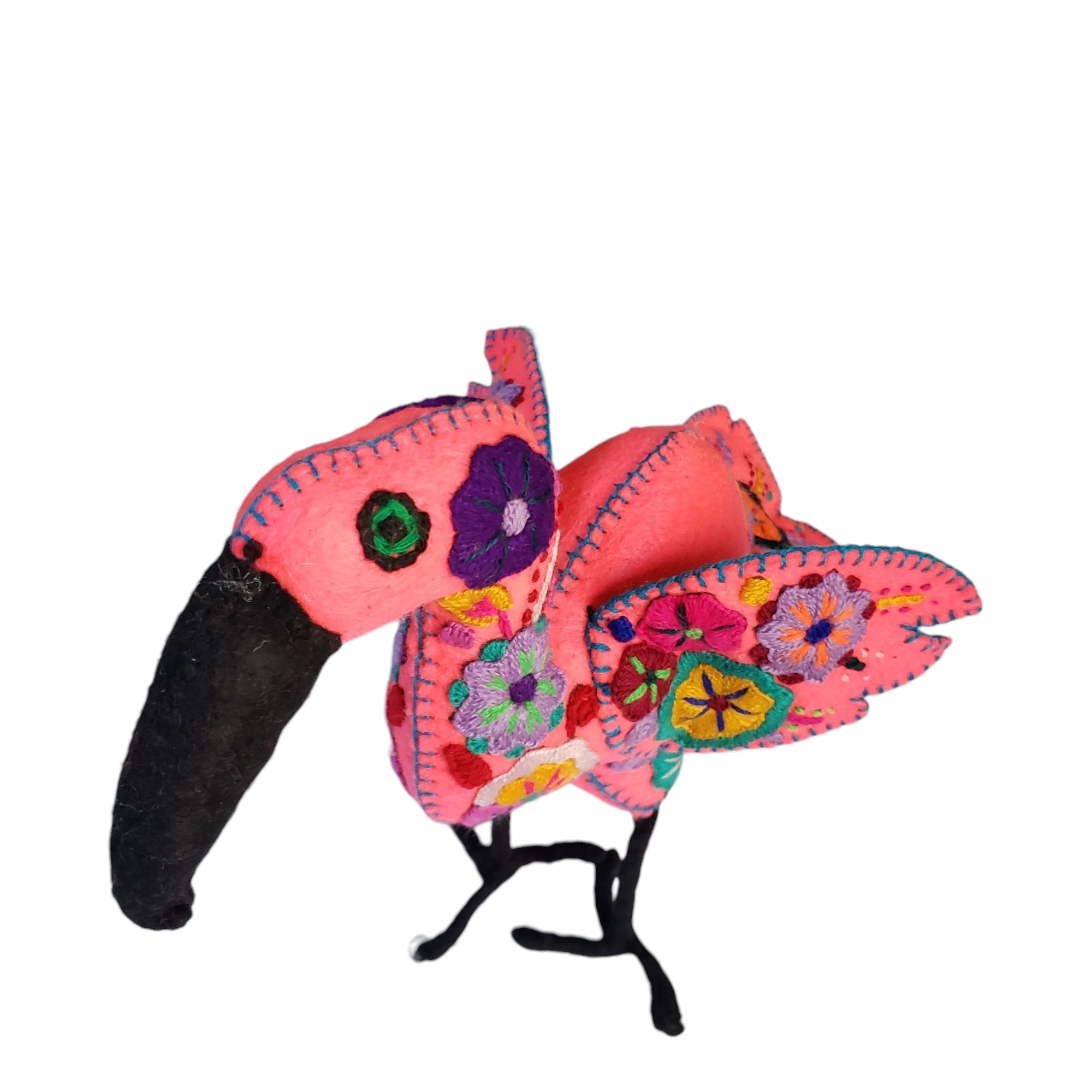 The Little Pueblo - Wholesale Decorative Figurine - Flamingo Animalito from Chiapas Mexico3