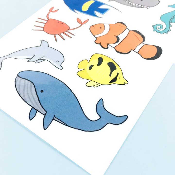 Tom Hardwick - Wholesale Temporary Tattoo - Ocean Animals Temporary Tattoo Sheet2