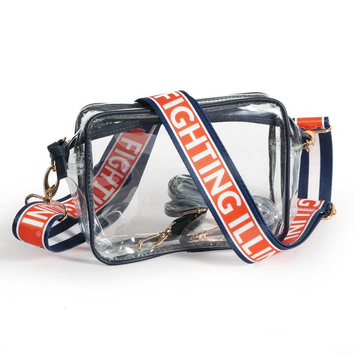 Bridget Clear Purse with Patterned Shoulder Straps - Illinois for wholesale by Desden