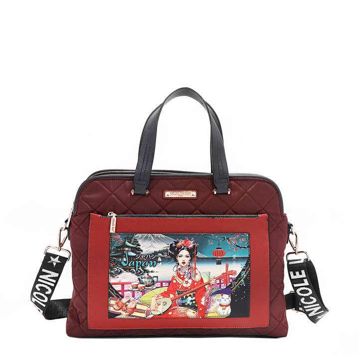 PRT17118 AKIKO LA BELLEZA GESTEPPTES LAPTOP-TASCHE für den Großhandel von M&M HANDBAGS, LLC.
