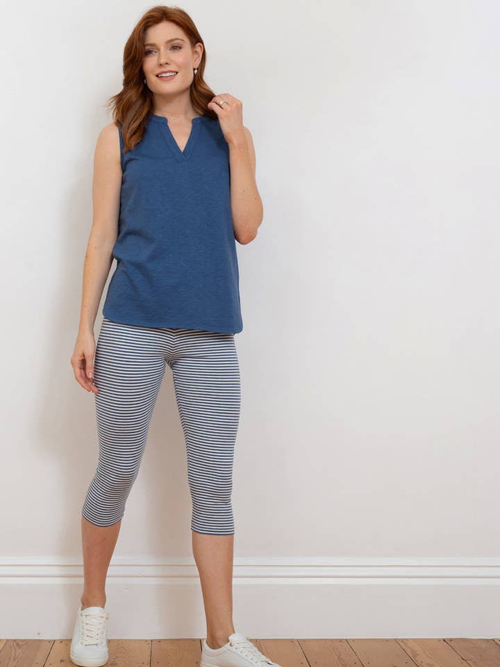 Holt cropped leggings stripe for wholesale by Kite Clothing