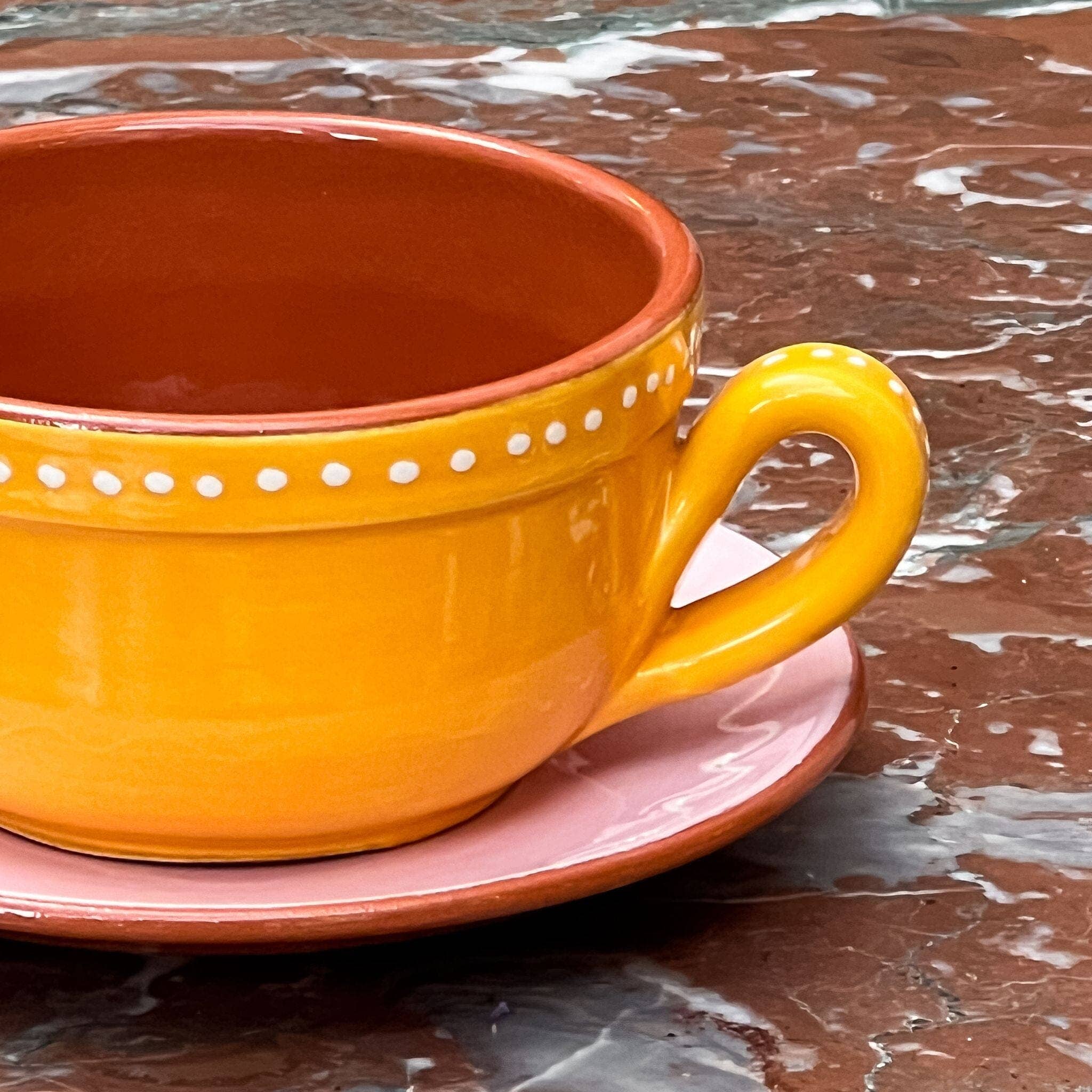 Denise – Engroshandel Kop – Ellis kop og underkop sæt i gul og pink1