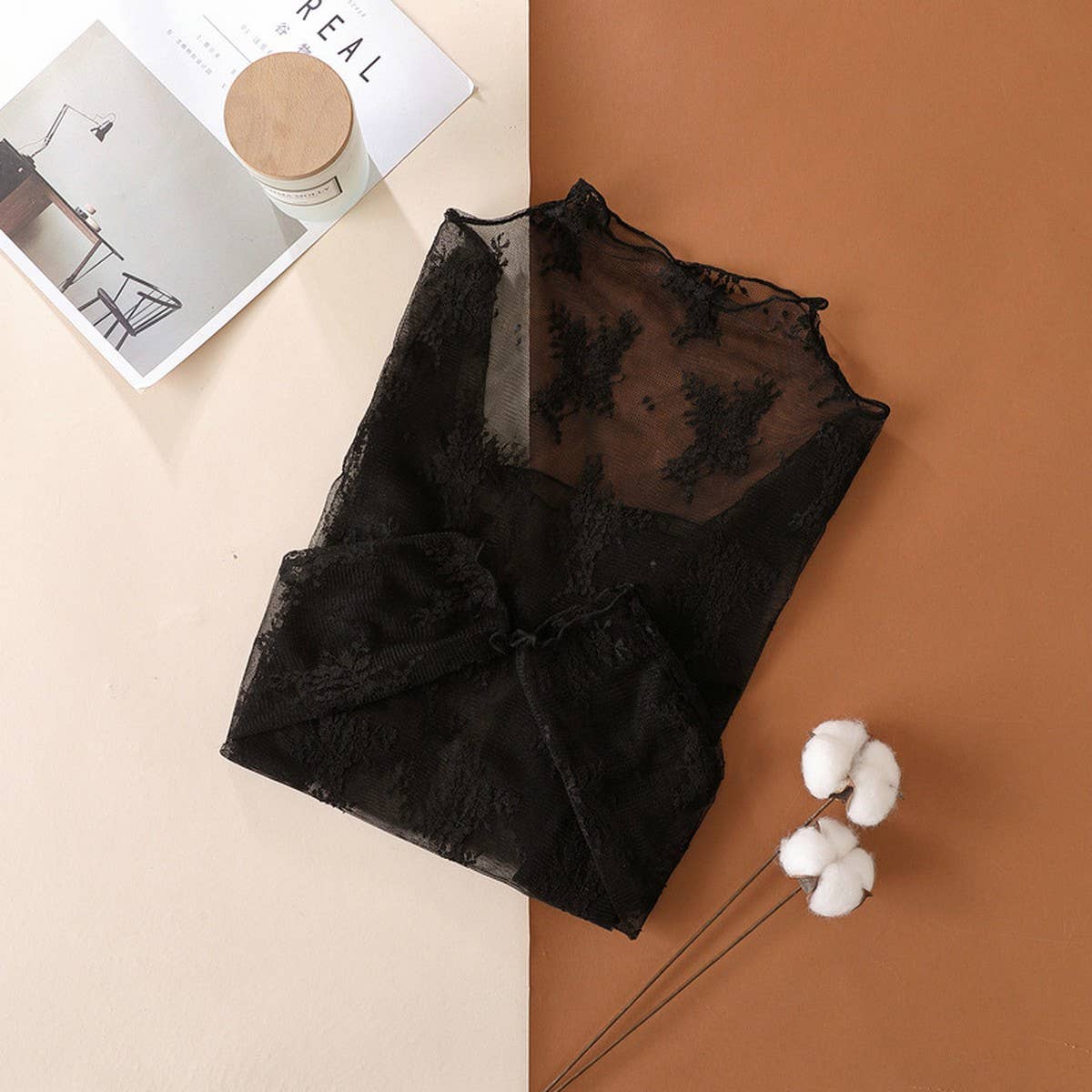 ACCITY - Wholesale Blouse - Women's - Semi Sheer Mesh Lace Sexy Slim Bottoming Shirt_CWTBLL26621