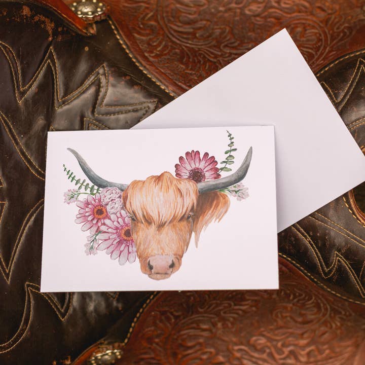 Highland Gal - Carte de vœux pour la vente par Western Rose Studios