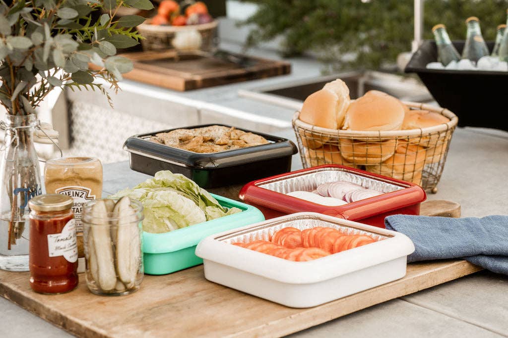 Fancy Panz - Wholesale Serving Tray - Square Set - 8 x 8 Pan Frame w/ Lid & Serving Spoon - Aqua6