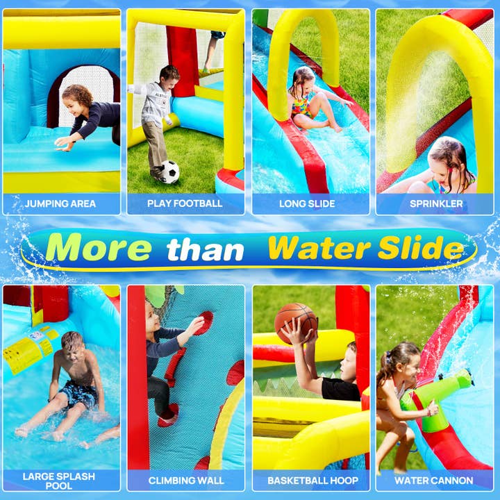 39F Inc. - Wholesale Inflatables - 7-in-1 Inflatable Water Park Bounce House – Slide, Pool 9