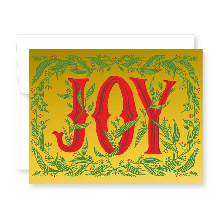 Carte de vœux de Noël JOY pour la vente par GreatArrow Graphics