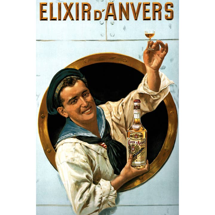 Gotham Gifts - Wholesale Poster - Elixir d Anvers Illustration Travel Poster 12x18