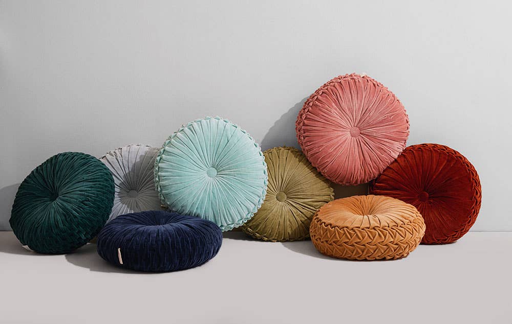 Casa Amarosa - Wholesale Throw/Decorative Pillow - Velvet Round Handmade Pillow, Clay - 16 Inch5