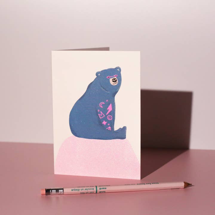 I am Roxanne - Wholesale Birthday Card - Blue Tattoo Bear | Birthday Card | Friendship Card1