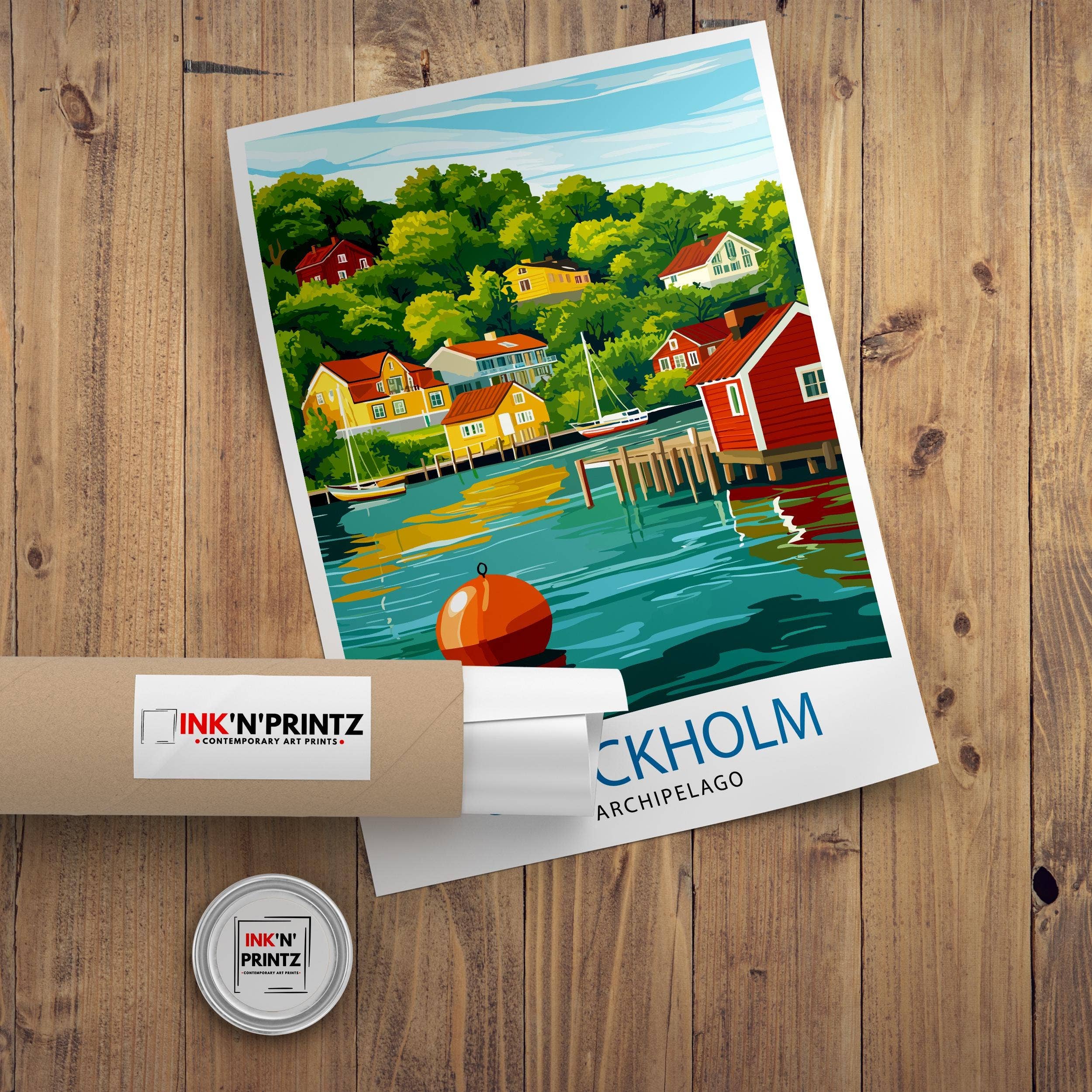 InkNPrintz – wholesale Art print – Stockholm Archipelago Travel Poster Sweden Archipelago Art Stockholm Poster Scenic Archipelago Decor Swedish Nature Art8