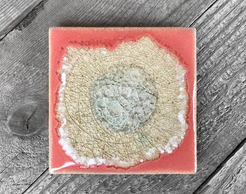 Dock 6 Pottery - Vente Sous-verre - Sous-verre Geode Crackle, individuel, 4 « x 4", verre fondu11