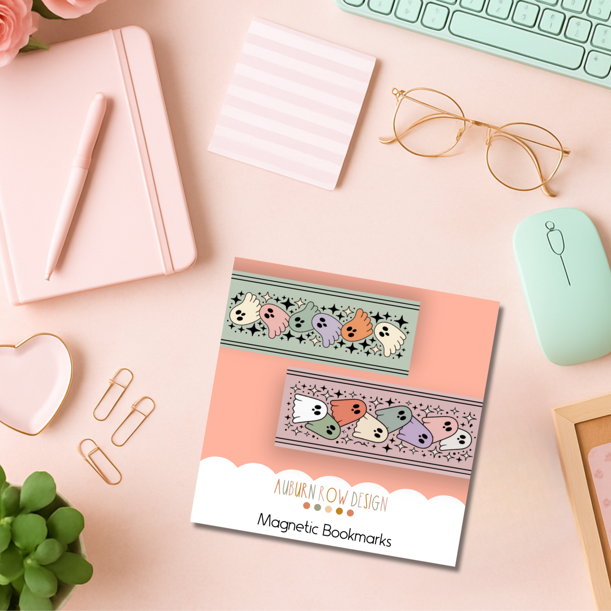 Auburn Row Design - Wholesale Bookmark - Pastel Ghost Magnetic Bookmark Set8