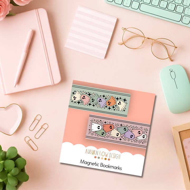 Auburn Row Design - Wholesale Bookmark - Pastel Ghost Magnetic Bookmark Set8