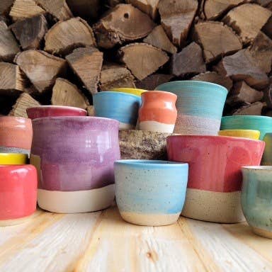 4" Handmade Plant Pots for wholesale by Valerie Daoust Ceramics