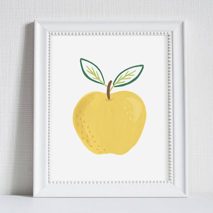 Apples - Yellow Apple Art Print for wholesale by LoveLight Paper