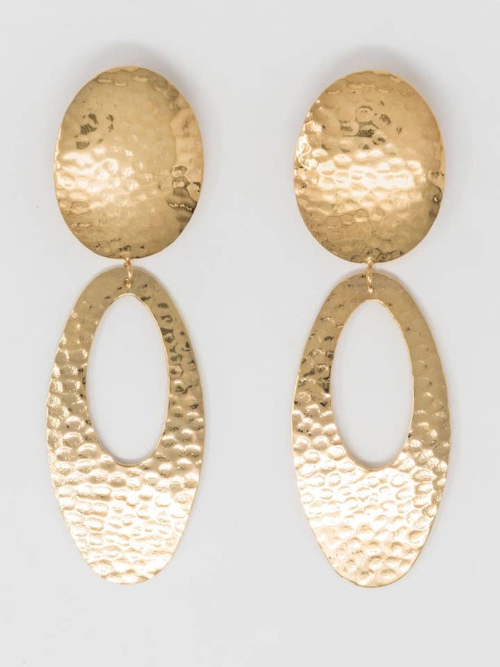 18KT GOLD-PLATED BRASS DANGLE EARRINGS for wholesale by Nubes de Mazapan