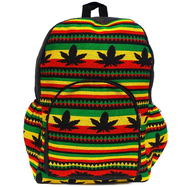 Pichincha - Wholesale Backpack - Women's - Large Rasta Tribal Striped Ecuadorian Backpack