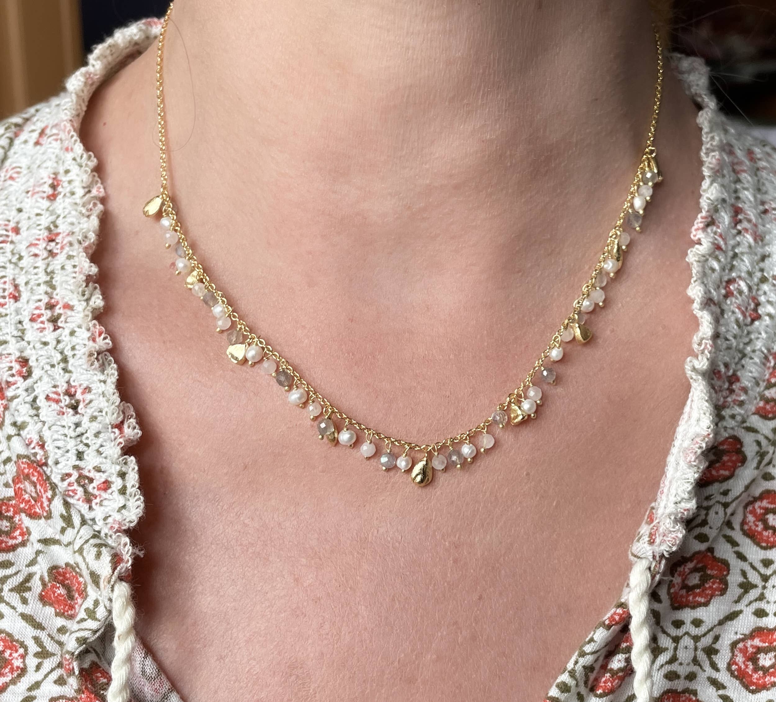 AJS Design Studio - Wholesale Link & Chain Necklace - Pearl and labradorite cluster necklace2