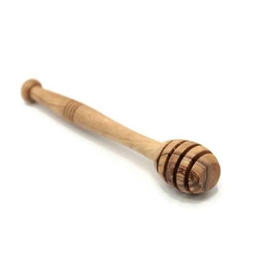 Bearthy - Wholesale Honey Dipper - Mediterranean Olive Wood Honey Dipper & Server Gift