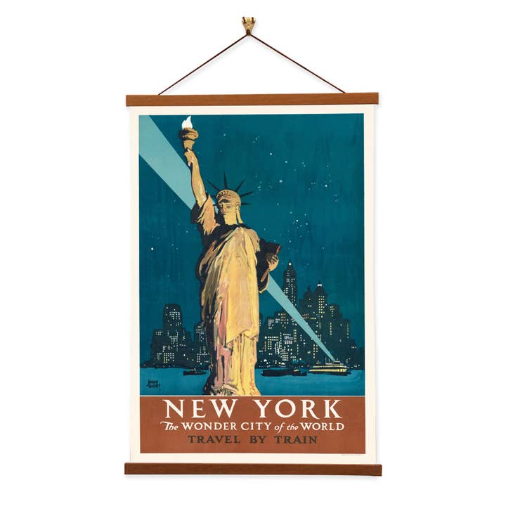 Nueva York, la ciudad maravillosa del mundo en tren para venta al por mayor de Vintage Banners