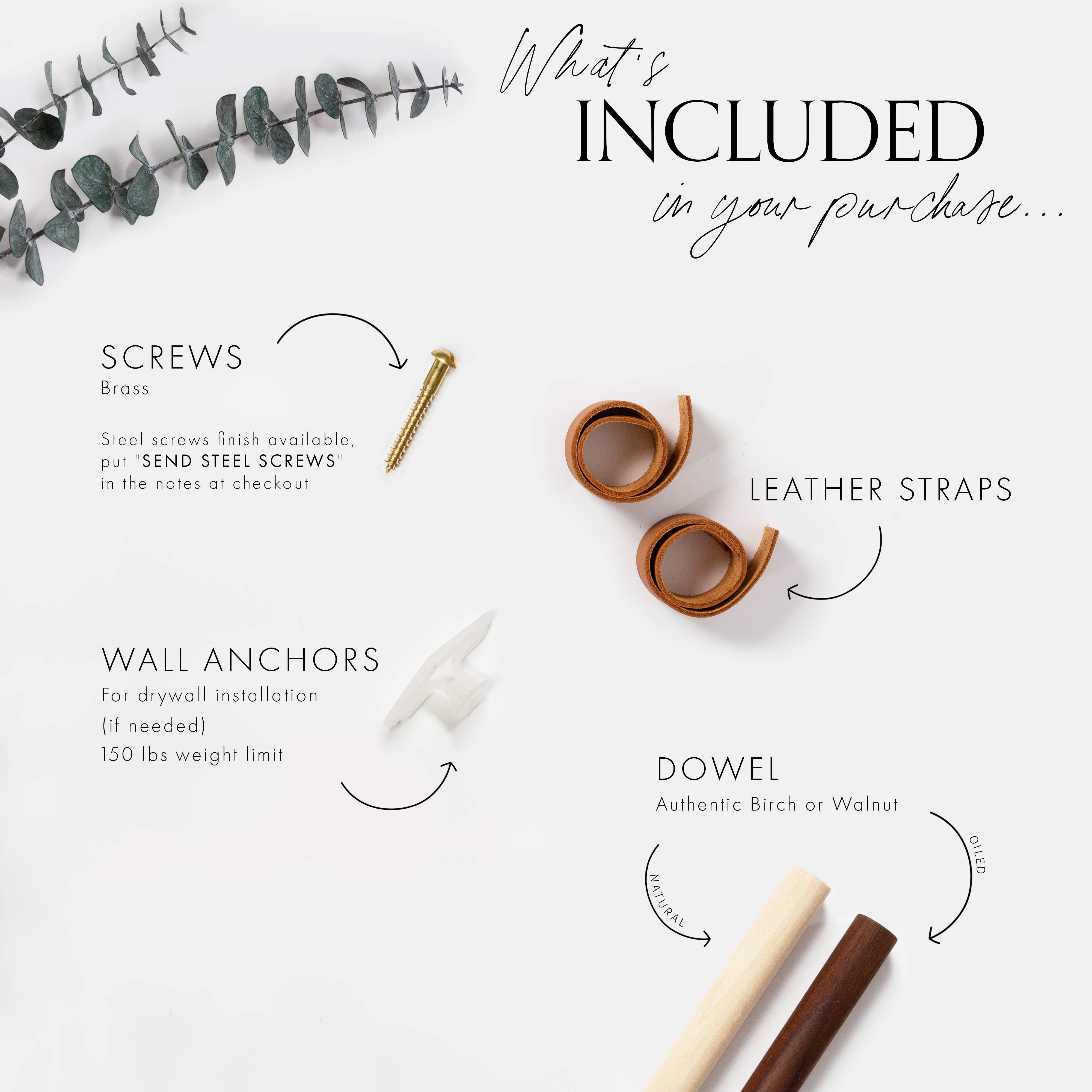 Keyaiira - Wholesale Wall Hook - Hanging Dowel Kit [Flag End]3