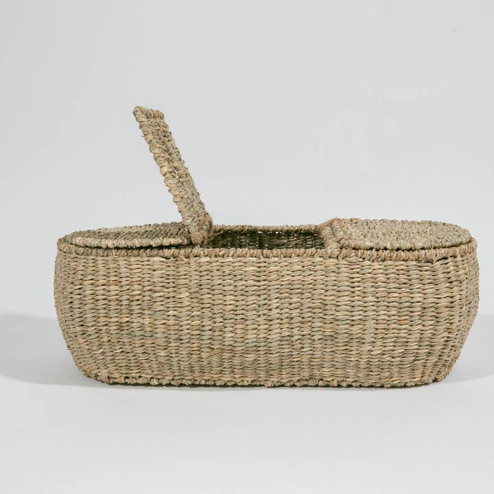 Maison Maison Design - Wholesale Tissue Box - 3-Part Tissue Basket in Black Seagrass