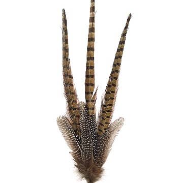 27" Pheasant Feather Spray Natural for wholesale by Silk Flower Depot