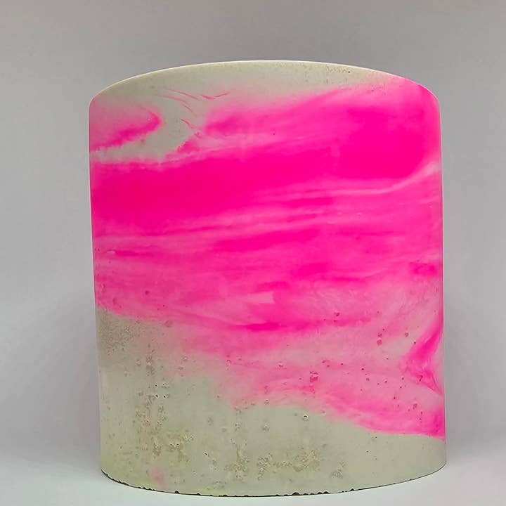 BeBold Eire – wholesale Ljushållare – Rosa neon sten gjutna ljus fartygshållare