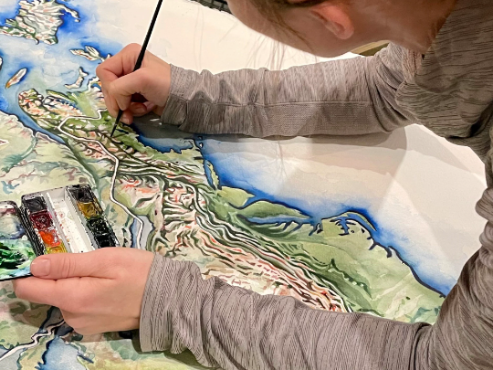 Rosalie Haizlett Illustration - Wholesale Art Print - Appalachian Mountains Map - Watercolor Art Print2