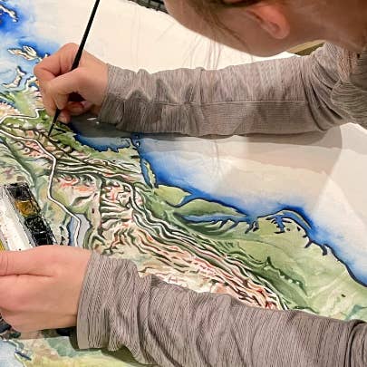 Rosalie Haizlett Illustration - Wholesale Art print - Appalachian Mountains Map - Watercolor Art Print2