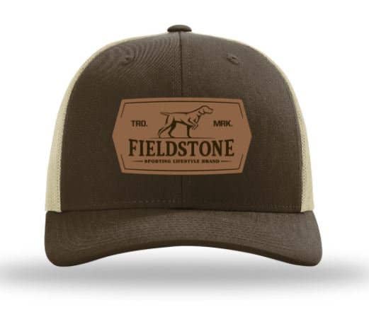 Fieldstone - Sporting Lifestyle Brand - Wholesale Trucker Hat - Unisex - Leather Dog Patch Hat (093)1