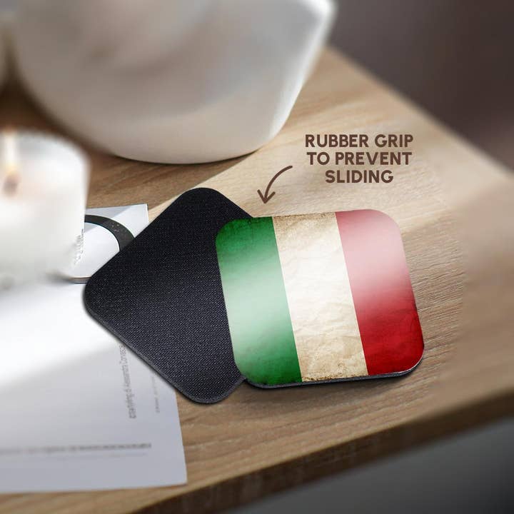 3dRose - Wholesale Coasters - 3dRose, Italian Flag Old Look Trendy Work , Coaster10