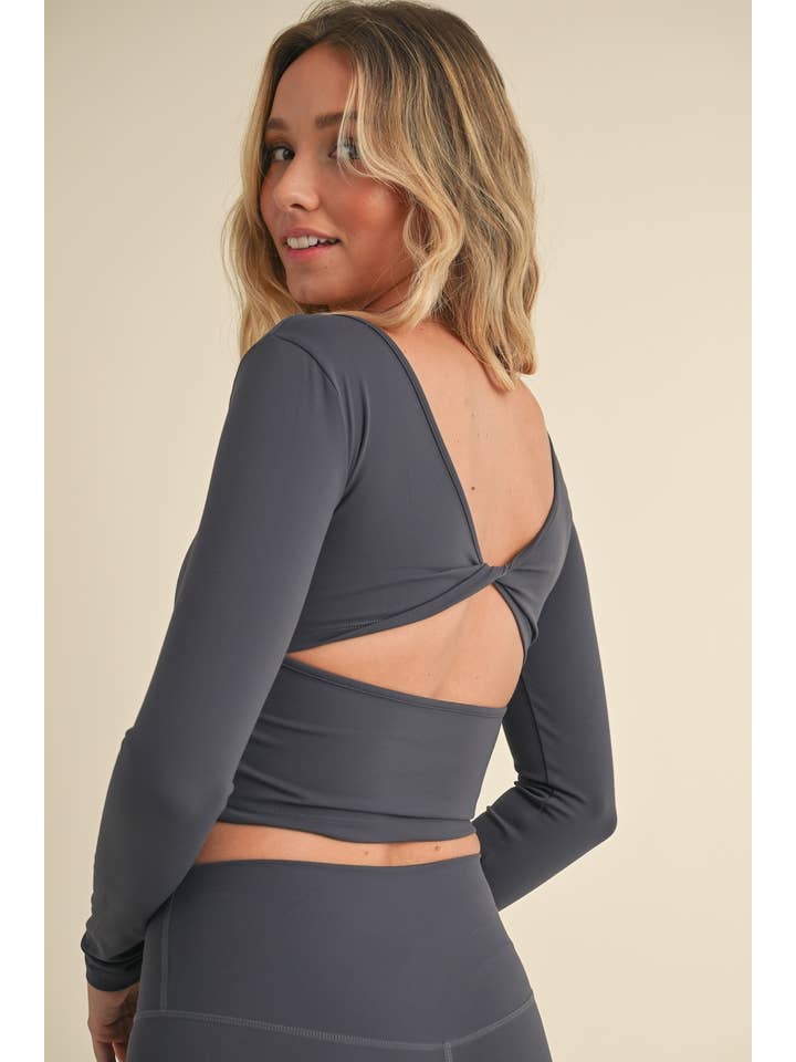 KIMBERLY C - Wholesale Athletic Top - Women's - Twist Back Long Sleeve Top56