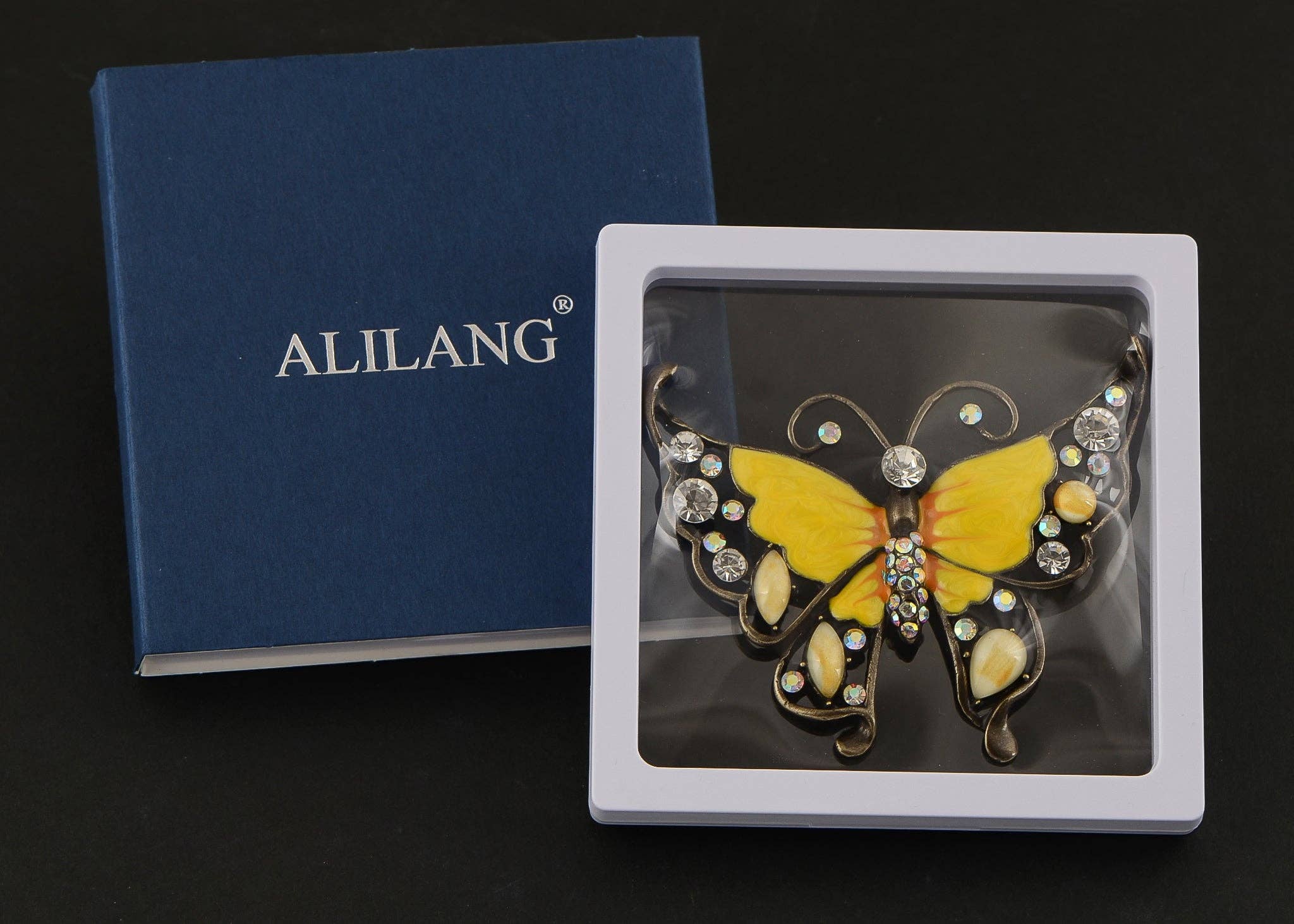 AK Brand - Wholesale Brooch - Antique Green Enamel Opal Butterfly Insect Brooch Pin14