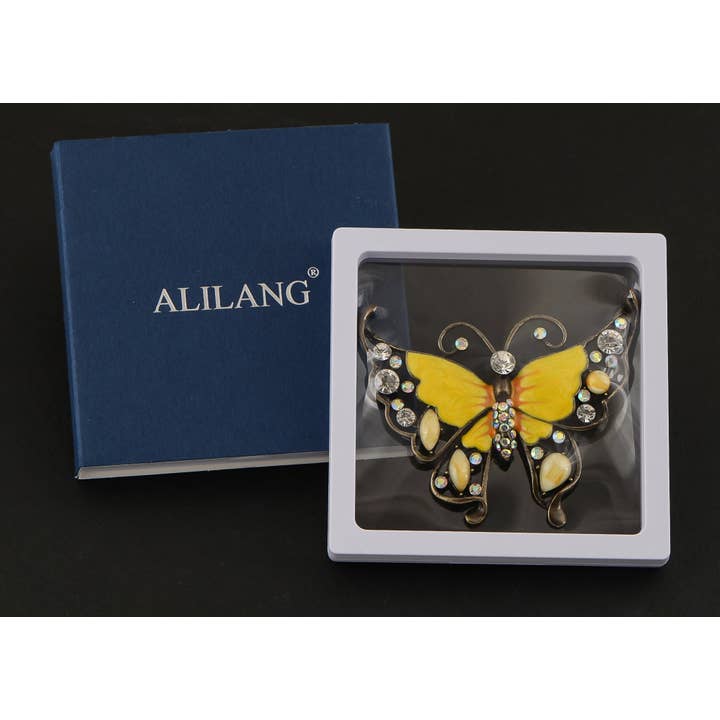 AK Brand - Wholesale Brooch - Antique Green Enamel Opal Butterfly Insect Brooch Pin14