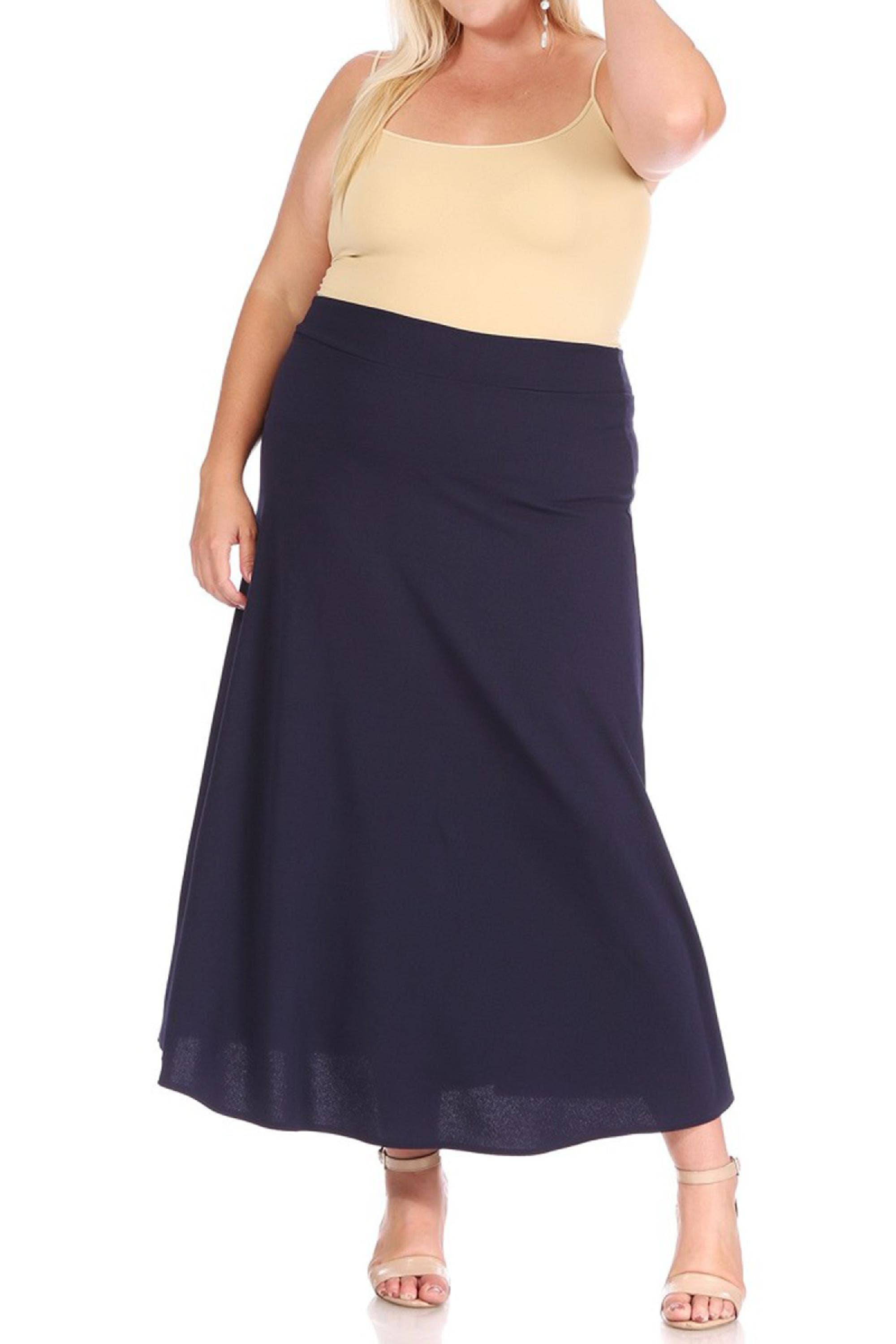 MOA COLLECTION - Wholesale Skirt - Women's - Women's Plus Size Flare A-line Long Skirt12