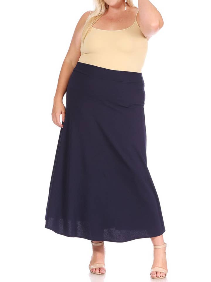 MOA COLLECTION – Saia - Mulher por atacado – Saia Longa Plus Size Flare Linha A para Mulher12