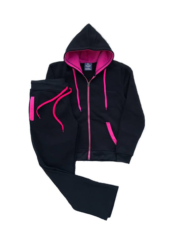 Royal Threads – wholesale Activewear set – Women′s – Women’s Blossoms Jogging Sweat Jacket Sweatpants outfit2