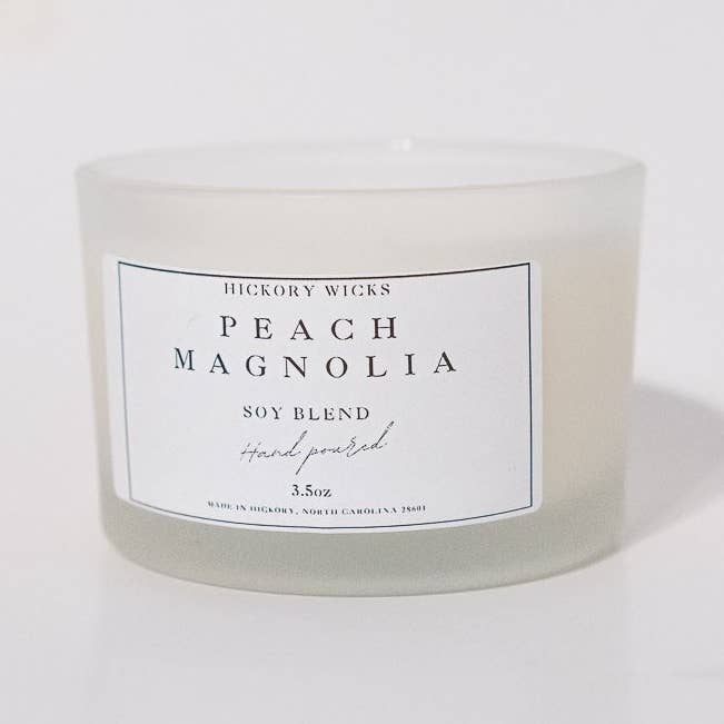 Peach Magnolia Mini Candle for wholesale by Hickory Wicks