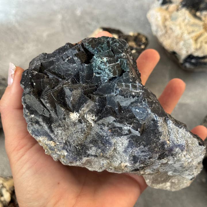 Mandala Gems - Wholesale Spiritual Stone/Crystal - Huge Black Rose Fluorite Specimens, Rare Fluorite, Fluoresce Red or Pink
