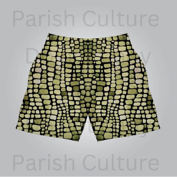 Gator print shorts for wholesale by Parish Culture