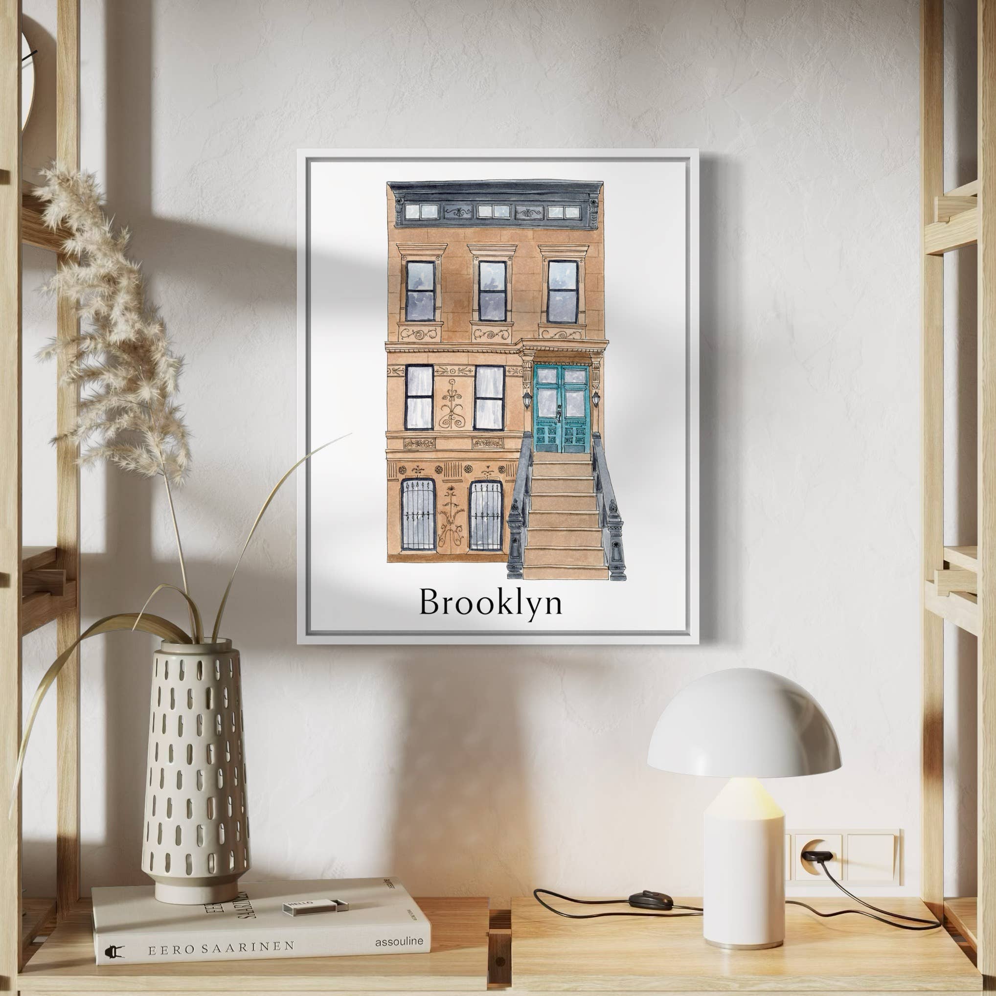 Pintalustika - Joyful Urban Illustrations - Wholesale Art Print - Brooklyn Brownstone Art Print, New York City 3