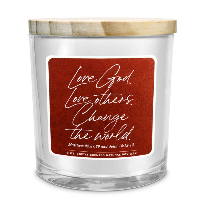 Vela de soja LCP Love God Love Others, 13 oz para venta al por mayor de Dicksons
