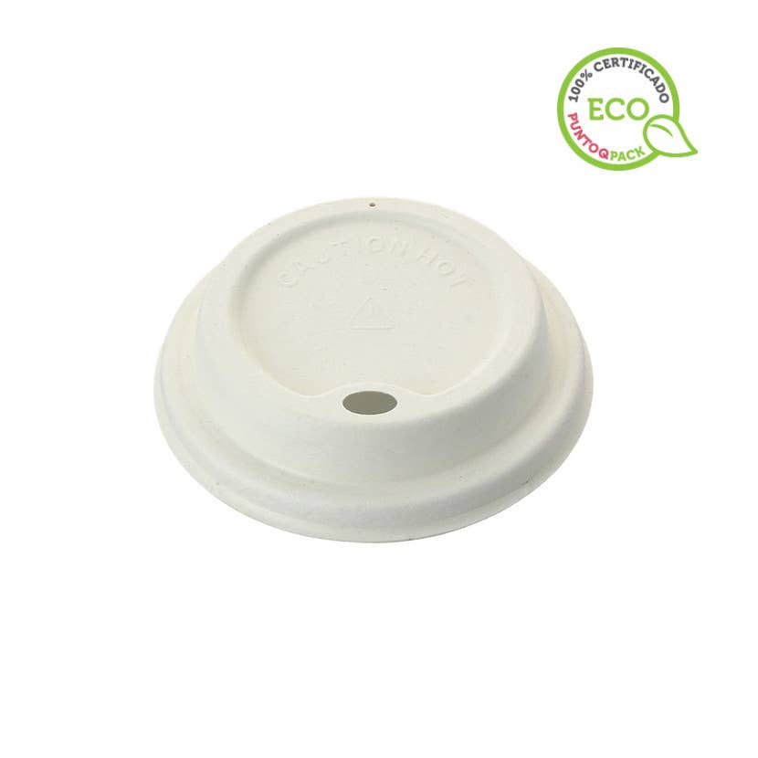 PUNTOQPACK - Wholesale Drink Lids - White Fibre Cap for Cups (8Ø)