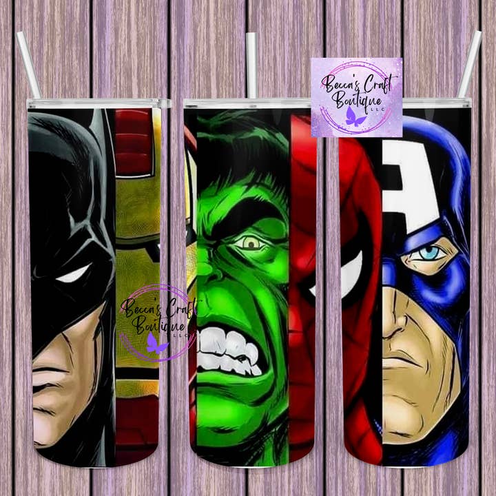 Avengers tumbler for wholesale by Becca's Craft Boutique