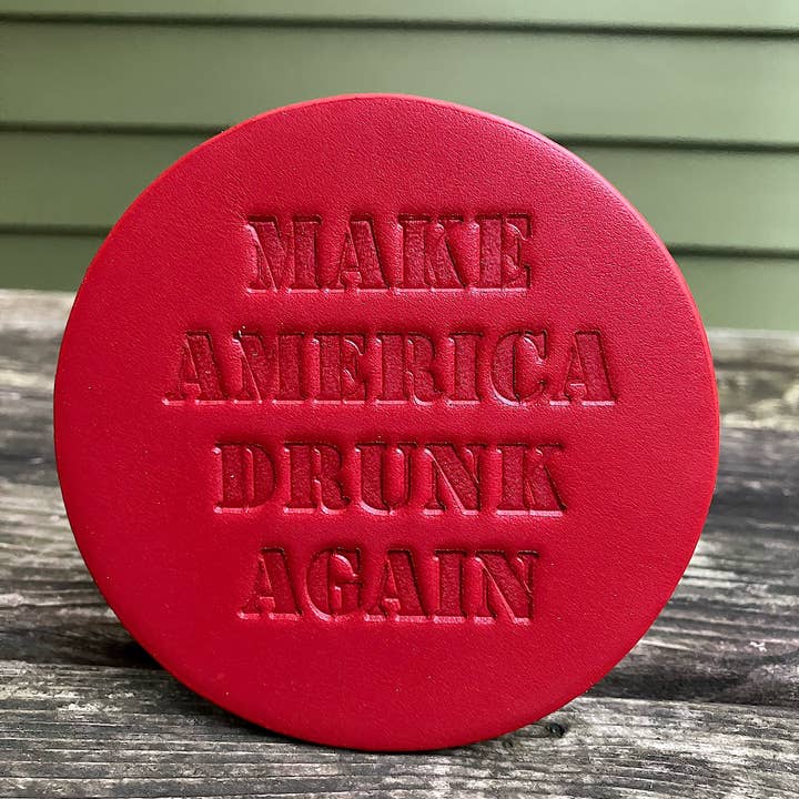 Jimmyrockit - Vente Sous-verre - Sous-verres en cuir - Make America Drunk Again6