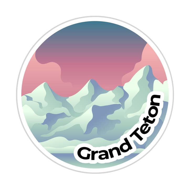 Autocollant rond du parc national de Grand Teton pour la vente par National Park Obsessed LLC
