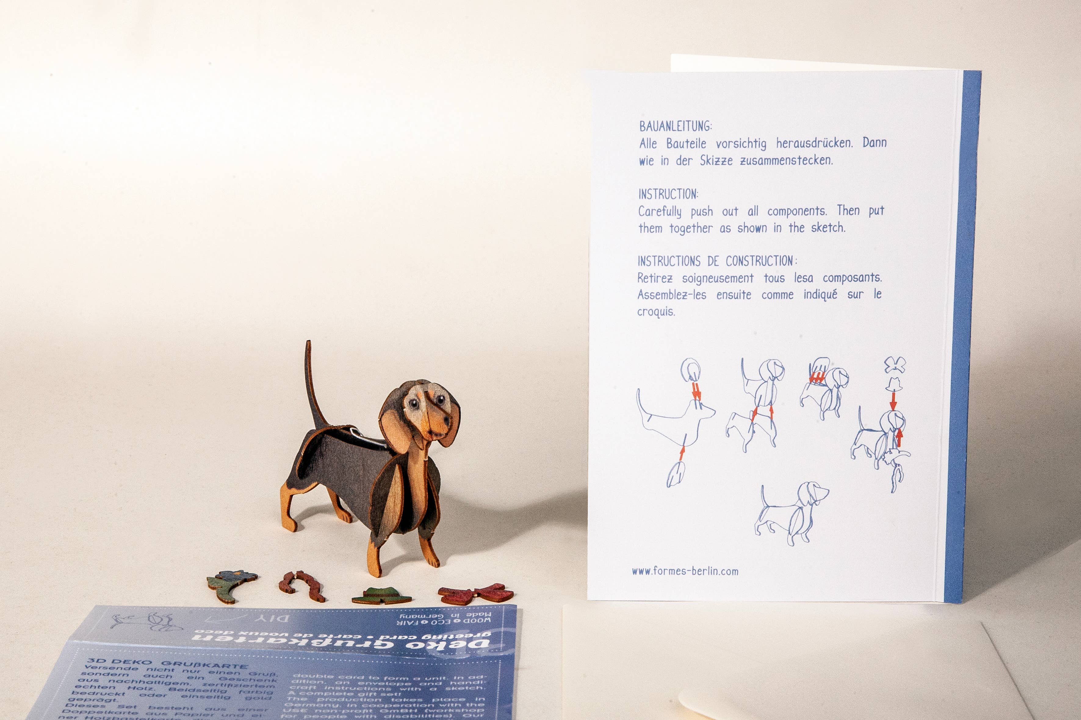 Formes Berlin GbR - Wholesale DIY Craft Kit - Dachshund 3D decorative craft card (copy)3